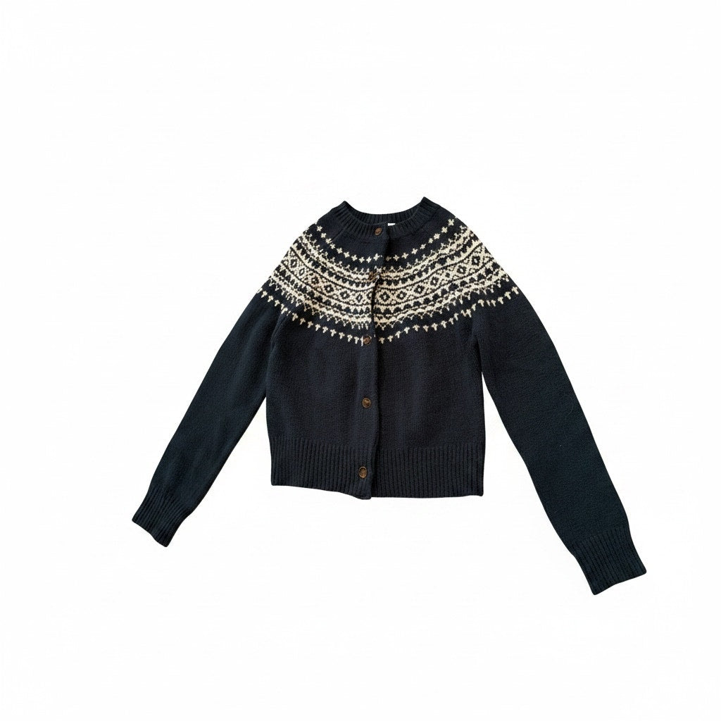 Bailey Rose Green Fair Isle Cardigan Small