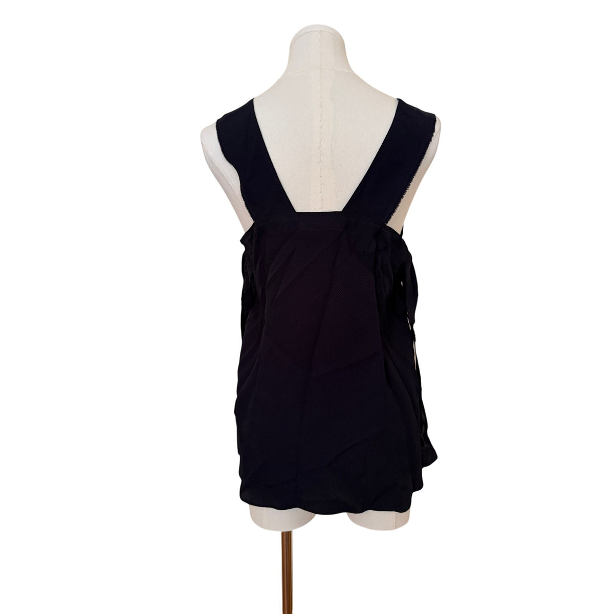 Helmut Lang Navy Textured A-Line Tank Top - XS