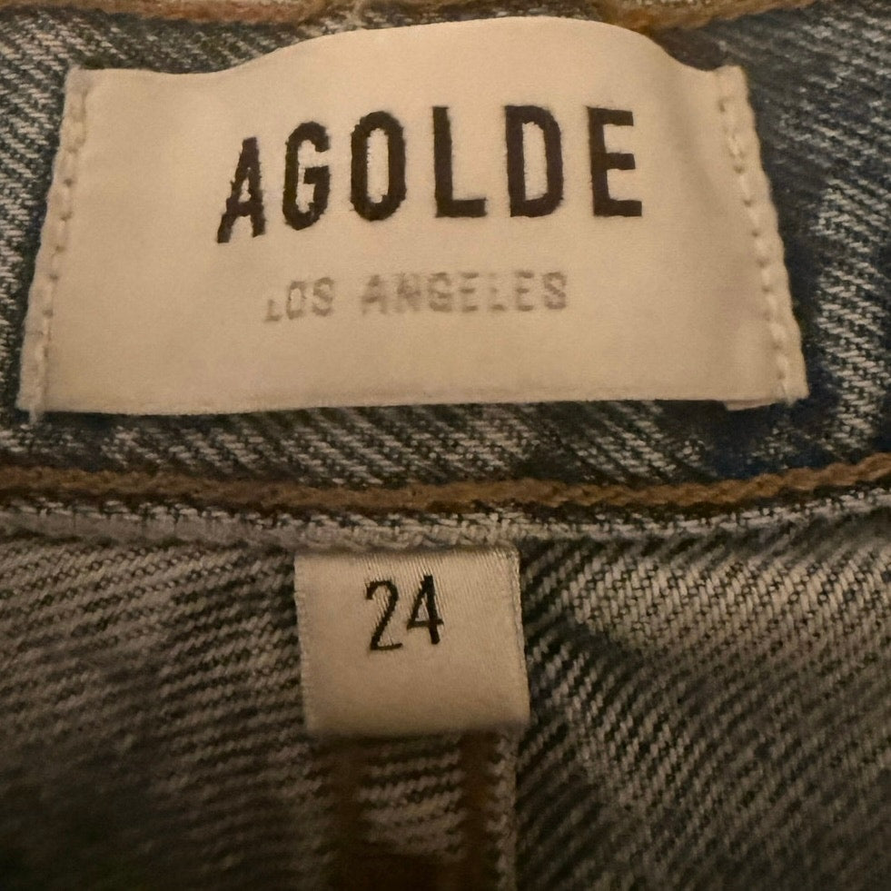AGOLDE Riley High Rise Straight Crop Jeans Light Wash 24