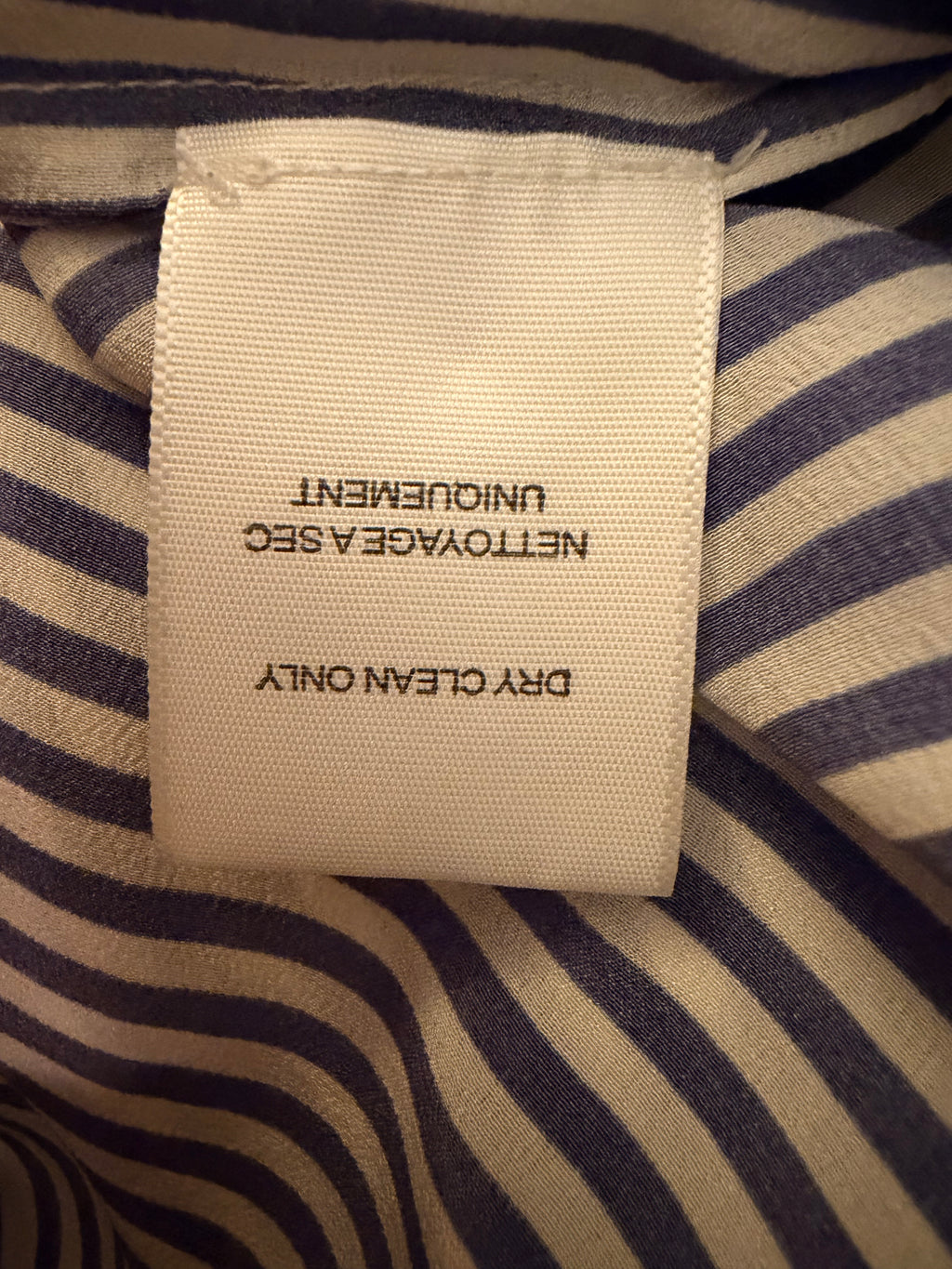 Joie Torsten Navy/White Stripe Silk Sleeveless Blouse S
