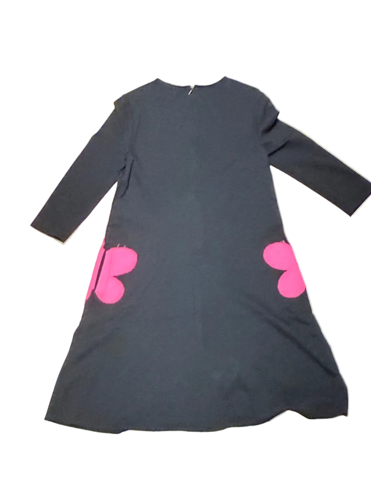 Lisa Perry Black Barney's New York Era Dress w/ Pink Flowers US 0