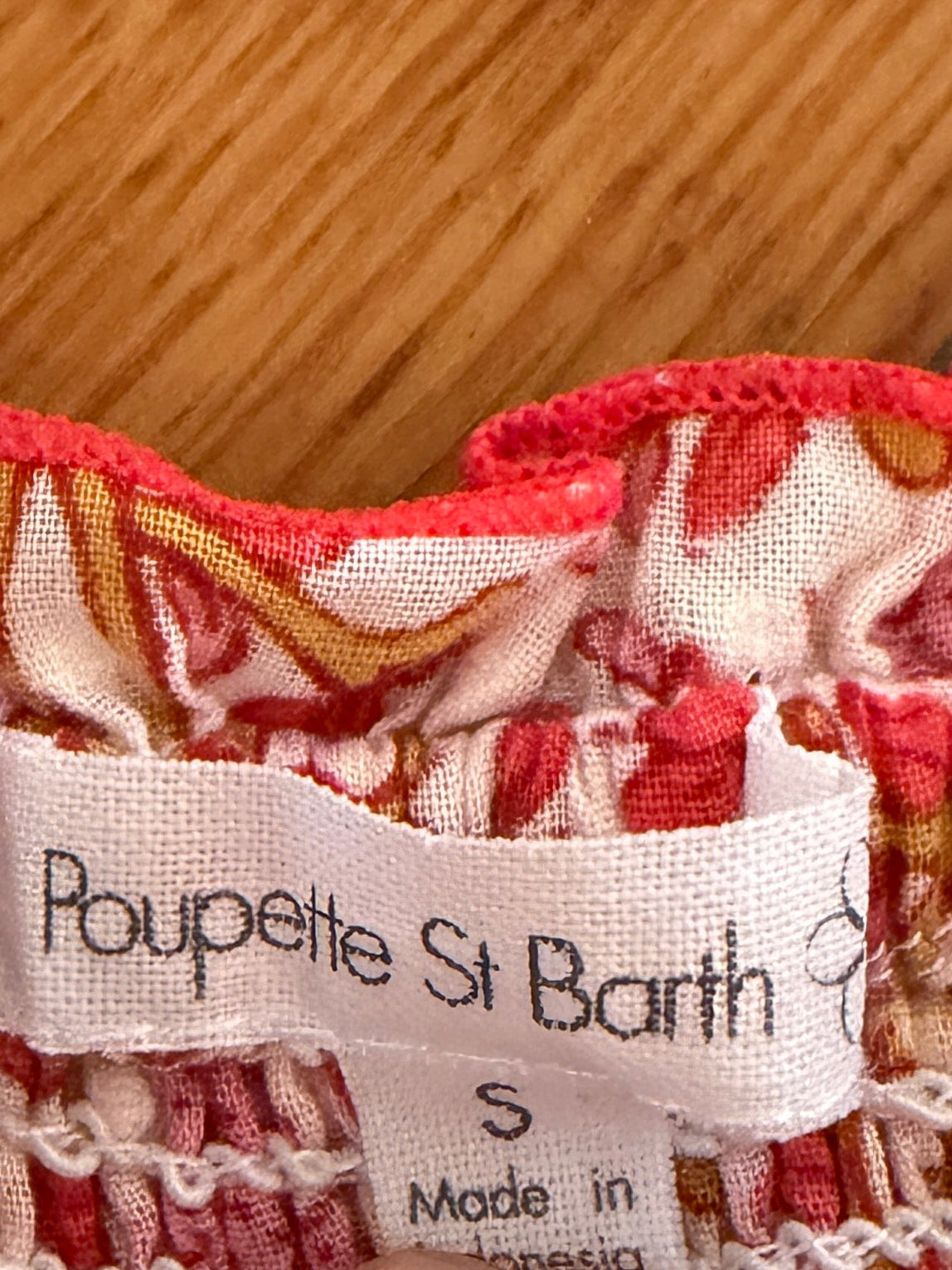 Poupette St Barth White with Pink Floral Print Nana Skirt - S
