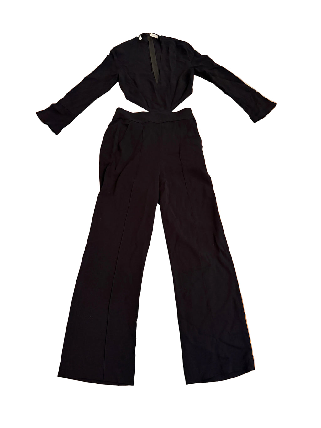A.L.C. Side-Cutouts Black Crepe Jumpsuit Size 8