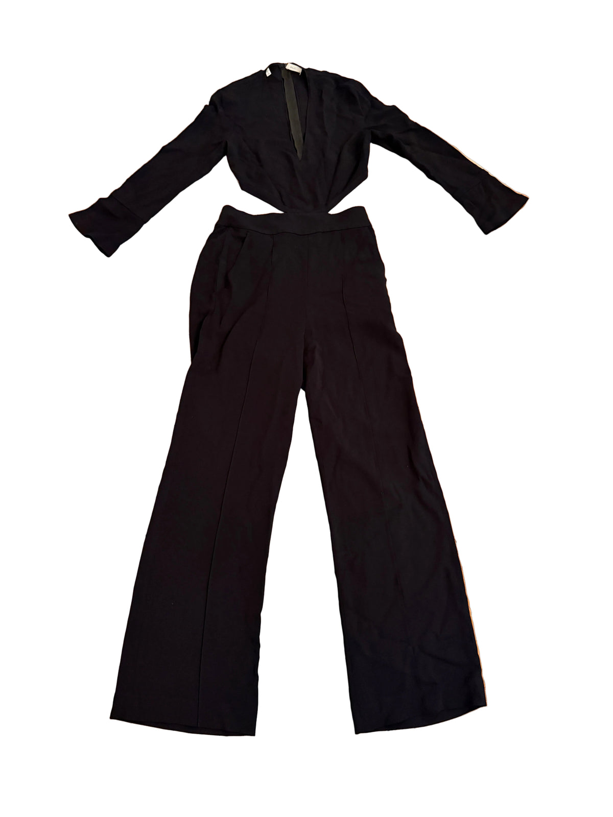 A.L.C. Side-Cutouts Black Crepe Jumpsuit Size 8