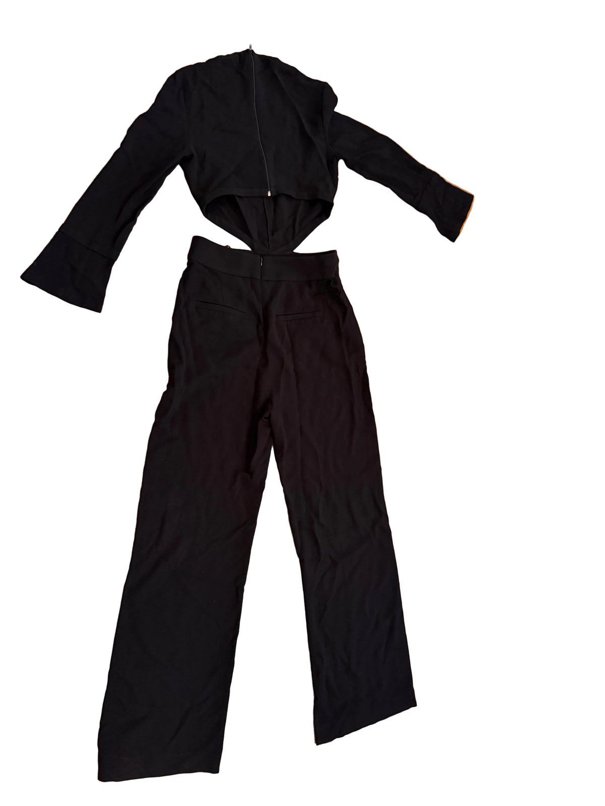A.L.C. Side-Cutouts Black Crepe Jumpsuit Size 8