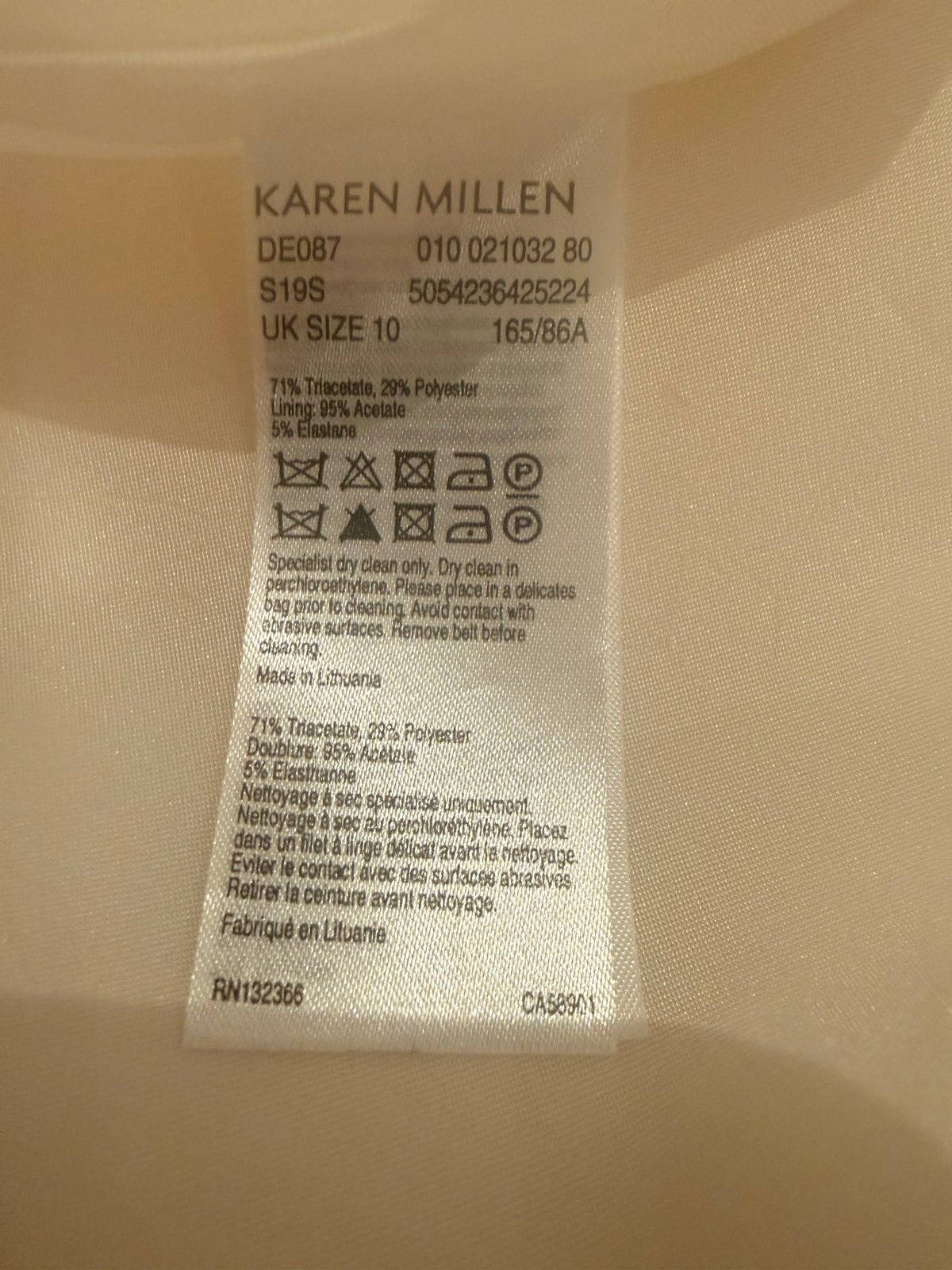 Karen Millen White Belted Dress US 6 UK 10