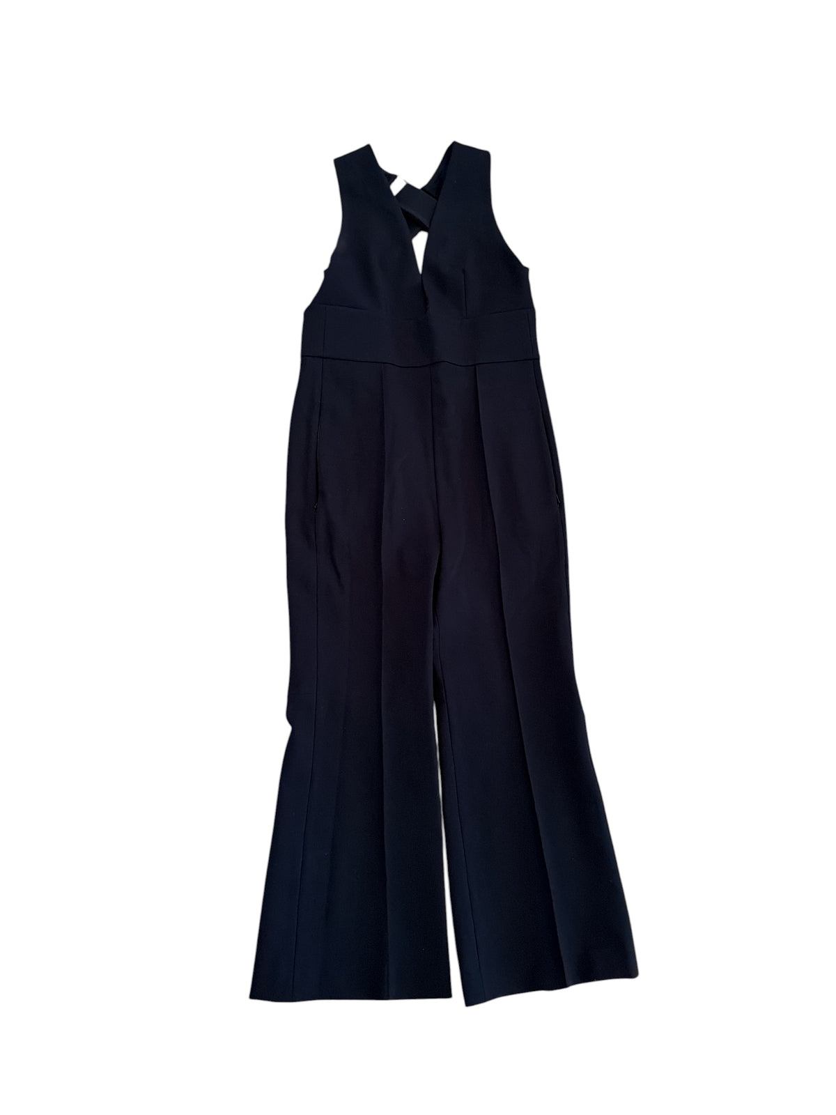Tibi Black Ponte Jumpsuit Crisscross Back Size 8