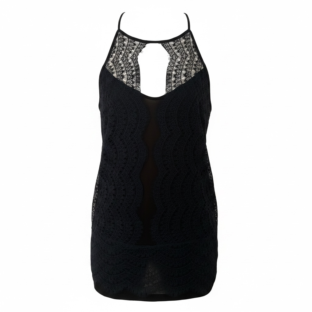 Anthropologie Navy Lace Overlay Cami Top - S
