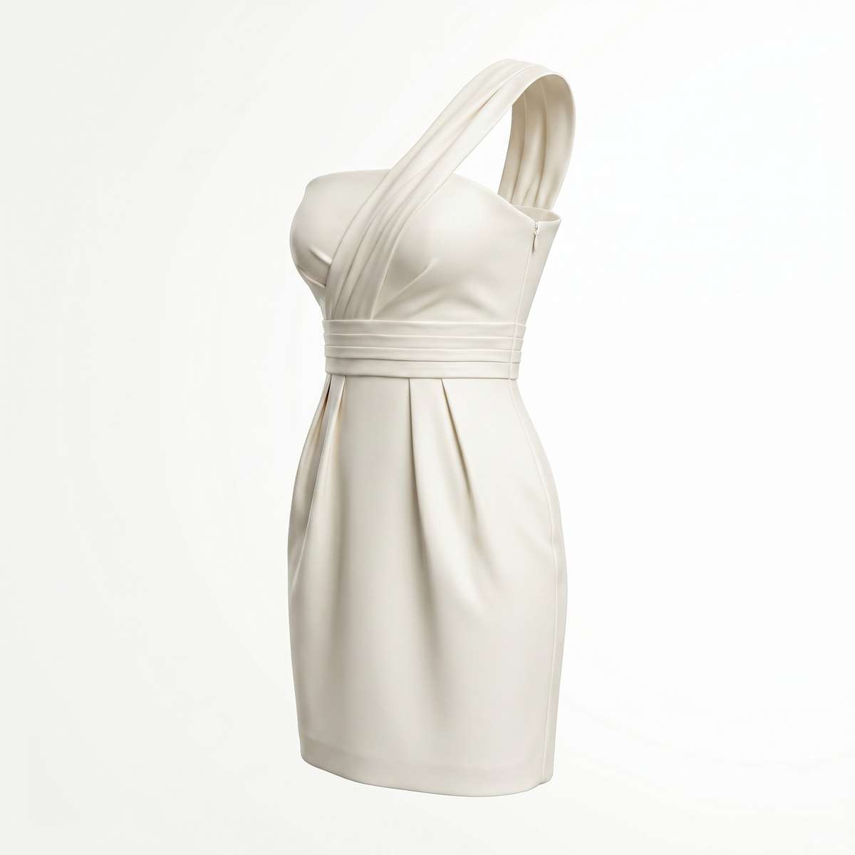BCBGMAXAZRIA Palais White One-Shoulder Dress Size 4