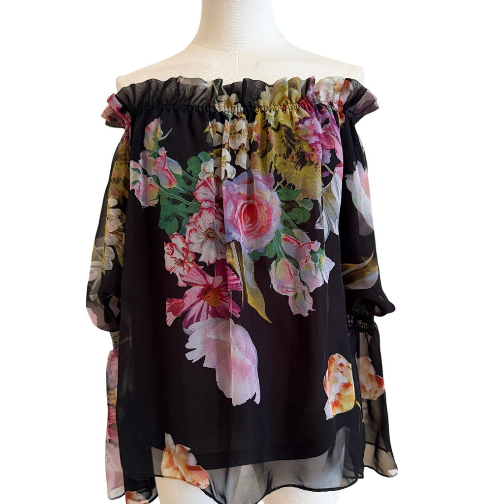 Rarities Floral Off-Shoulder Blouse S