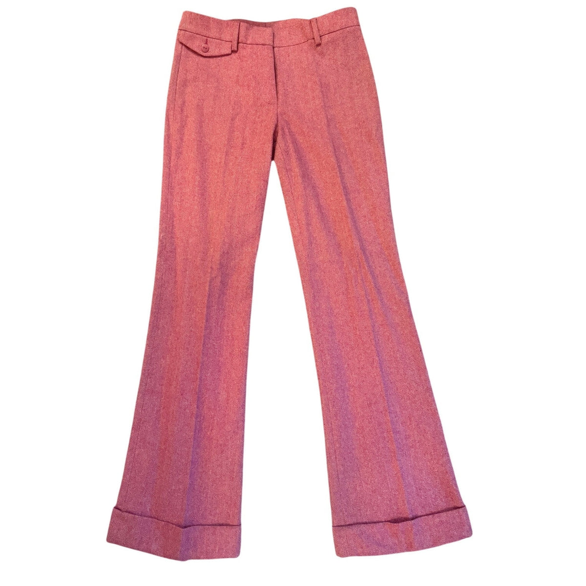 Incotex Venezia Wool Trousers Pink Herringbone Size 40