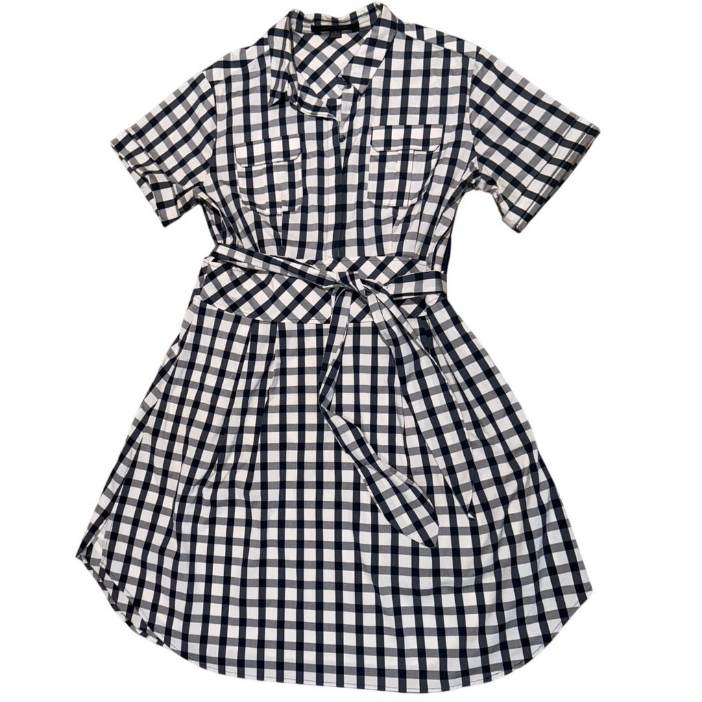Cynthia Steffe Black White Gingham Dress Size 12
