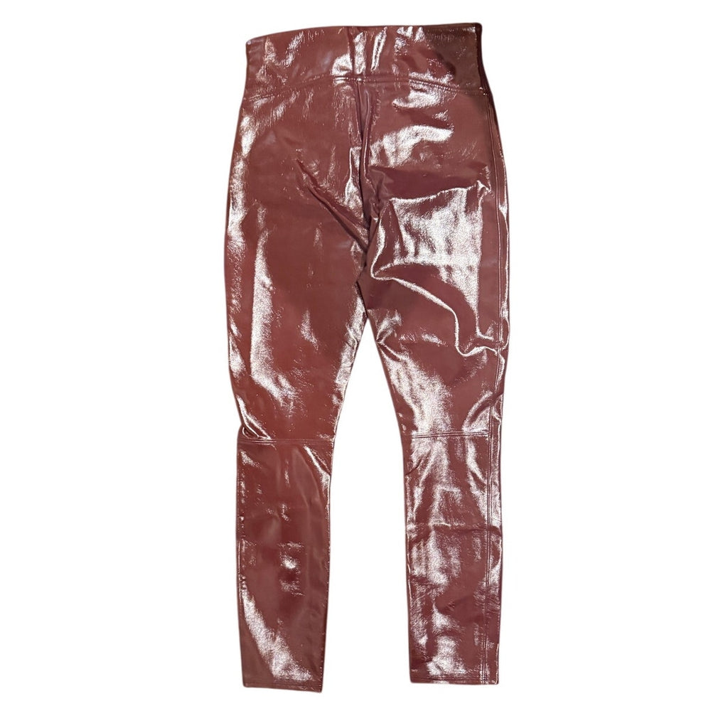 SPANX Faux Patent Leather Leggings Ruby - Medium Petite