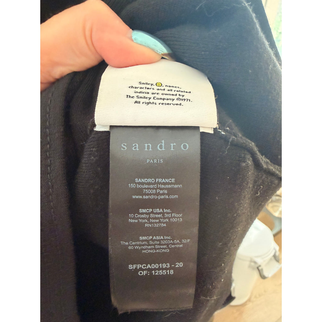 Sandro Paris x Smiley Originals Give Back Love Cropped Cardigan - Size M