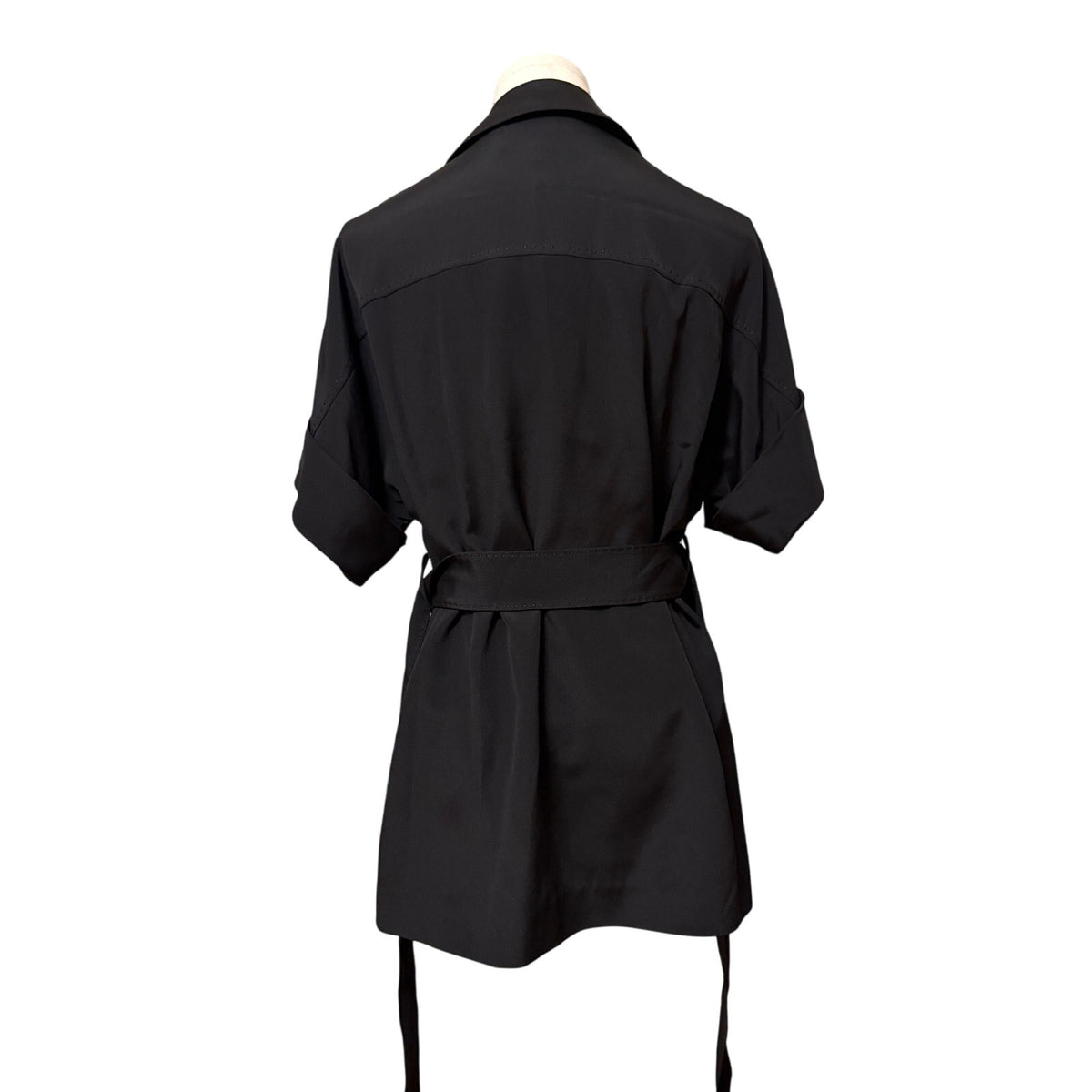 Lafayette 148 New York NWT Black Silk Jacket / Shirt w/Tie Belt- XS