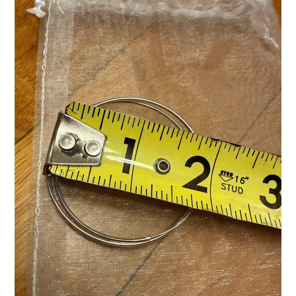 Infinity Loop Silver Hoop 2" Earrings Very Thin & Delicate