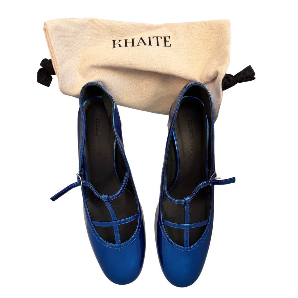 Khaite Sapphire Metallic Fawn Pump H.65 Heels EU 38.5 (US 8-8.5)