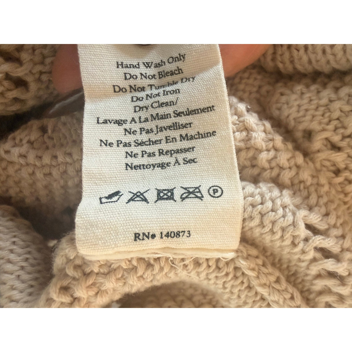LoveShackFancy Meara Heart Pointelle Hoodie Beige - Medium