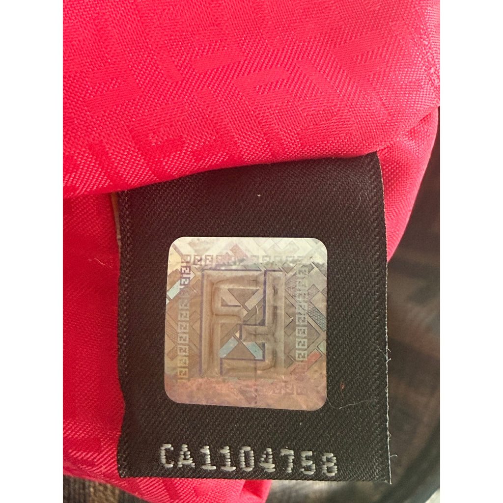 FENDI Zucca Shopper Tote Trompe L'Oeil Pink Baguette