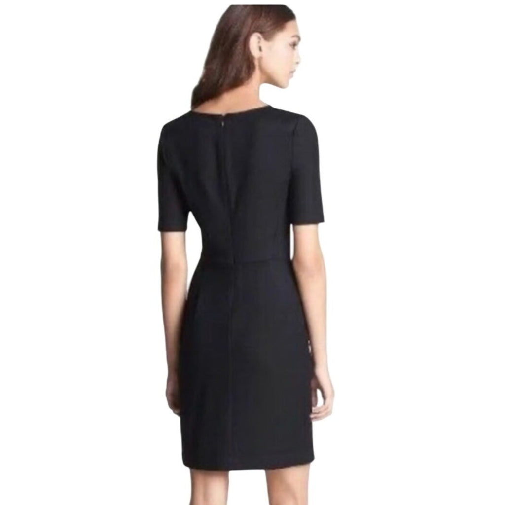 Theory Black Short Sleeve Sheath Dress, Classic Workwear – Women’s M