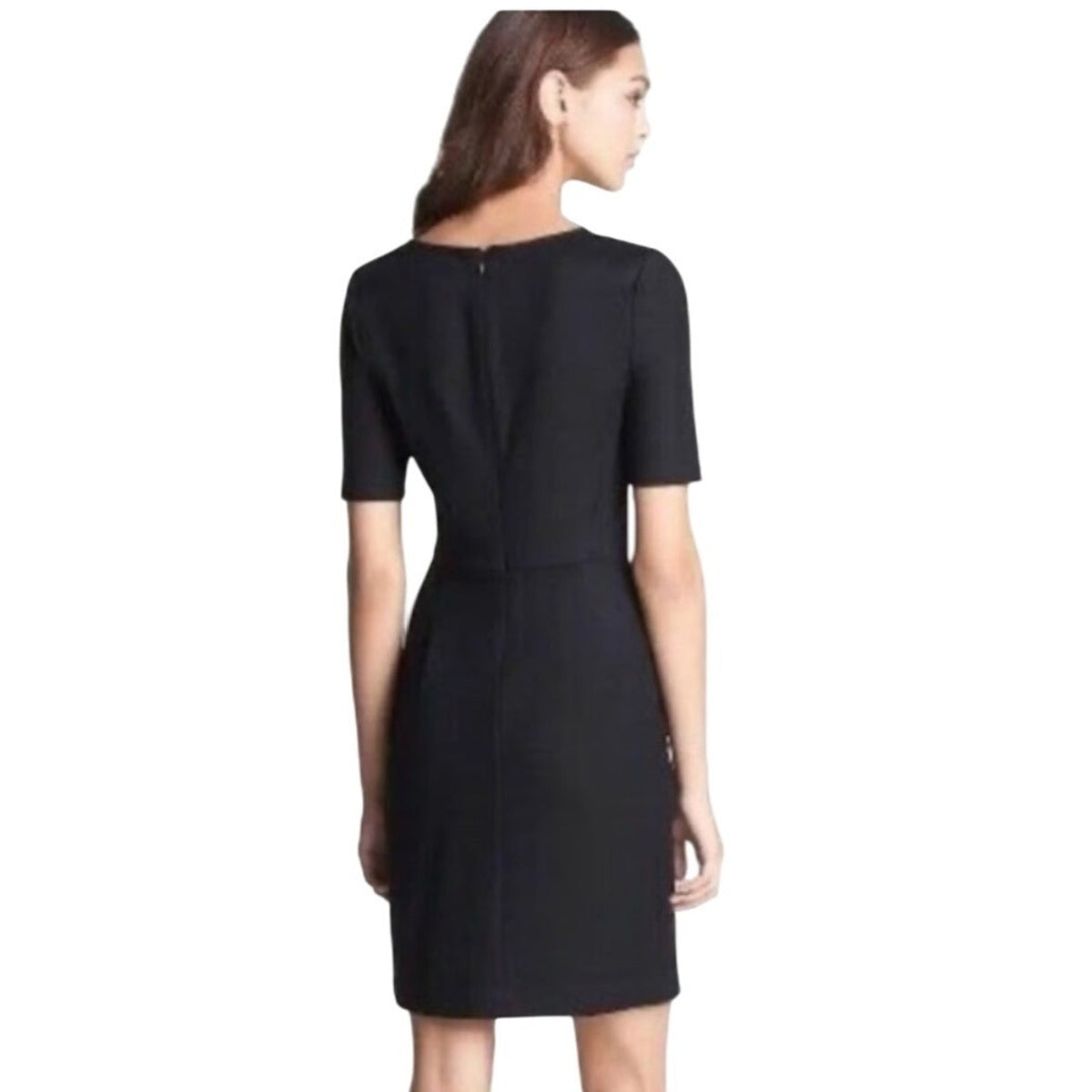 Theory Black Short Sleeve Sheath Dress, Classic Workwear – Women’s M