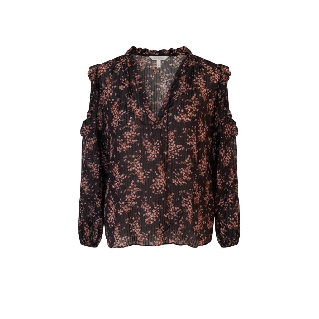 Ulla Johnson Manet Floral Print Black Cotton & Silk Blend Blouse NWOT Sz 4