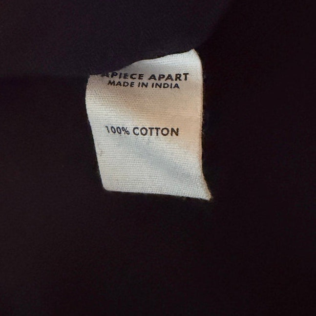 Apiece Apart Black Cotton Top with Pom Trim Size 8
