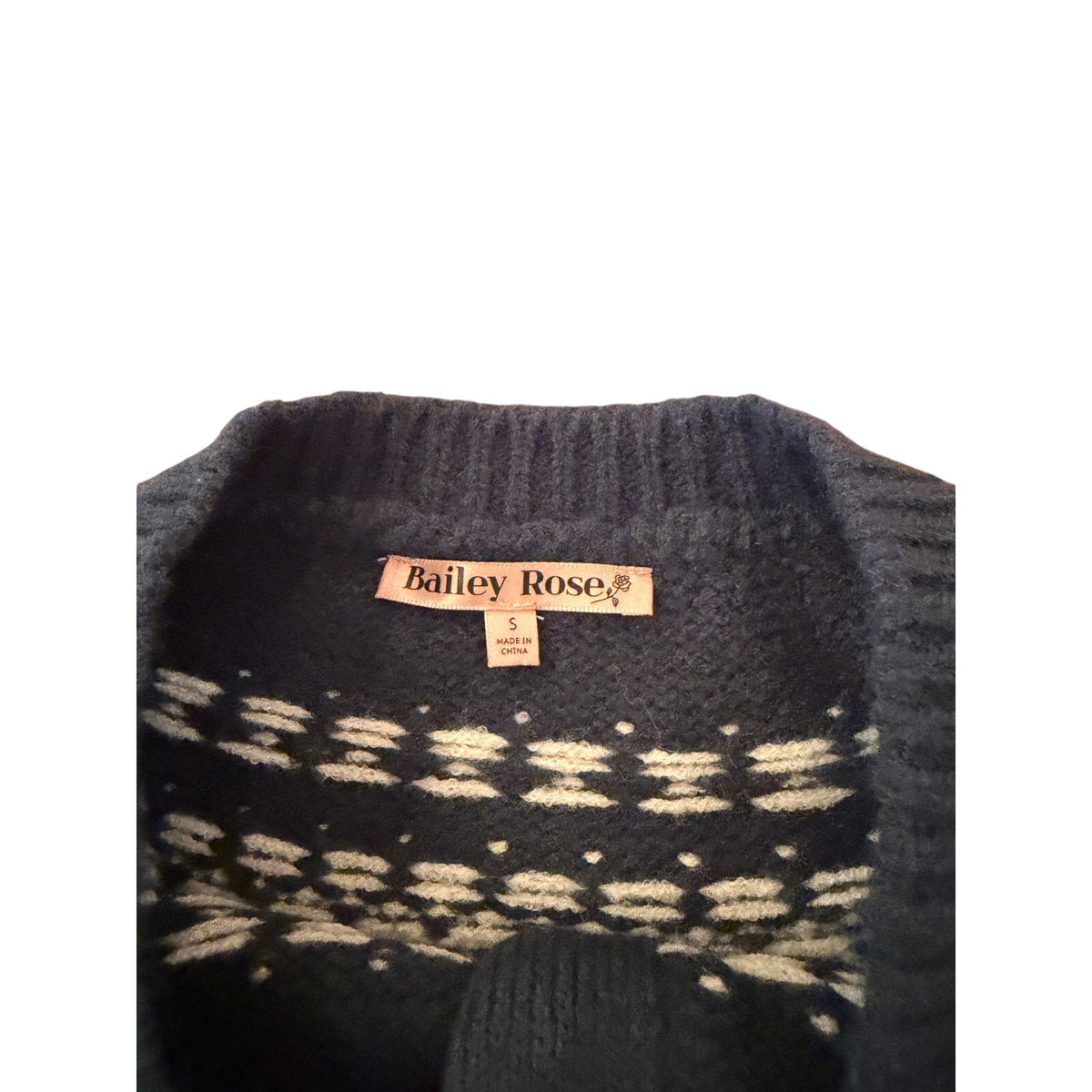 Bailey Rose Green Fair Isle Cardigan Small