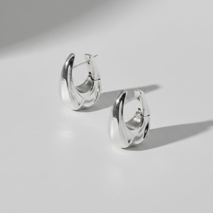 Khaite Silver Olivia Small Hoop Earrings Palladium-Plated Brass