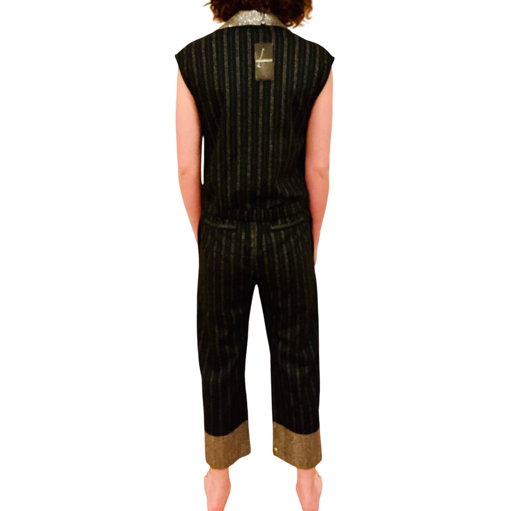 Emporio Armani Jumpsuit w/Small Rhinestone Collar & Hem - EU 40/US 4