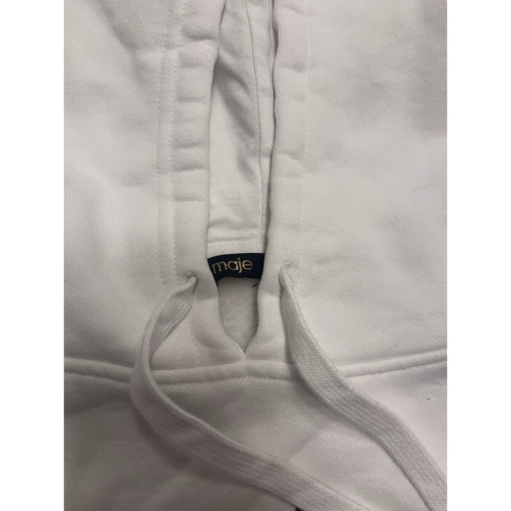 Maje Tragon White Sweatshirt Hoodie w/Embellishments - Medium