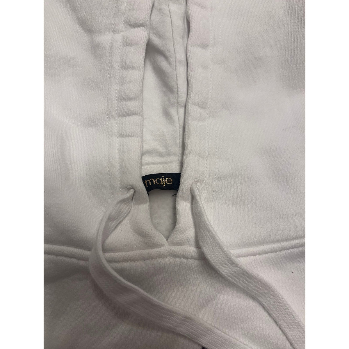 Maje Tragon White Sweatshirt Hoodie w/Embellishments - Medium