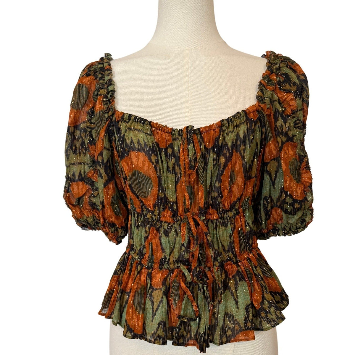 Ulla Johnson Multicolor Ikat Medha Blouse Size 6
