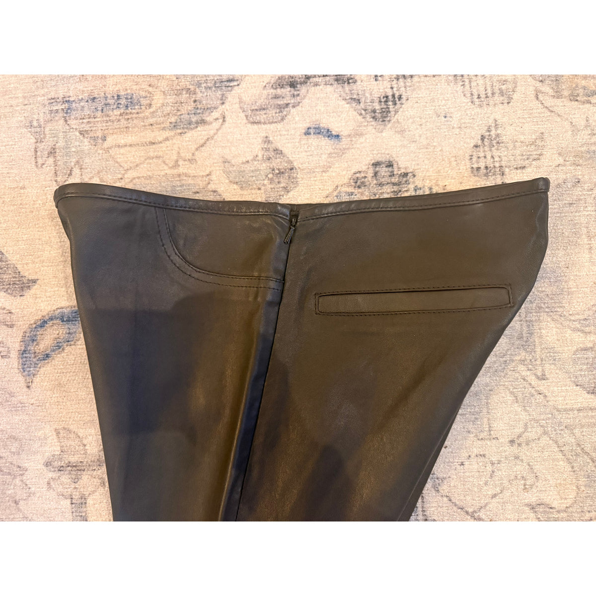 Iris & Ink Black Lambskin Stretch-Leather Leggings IT38/US6