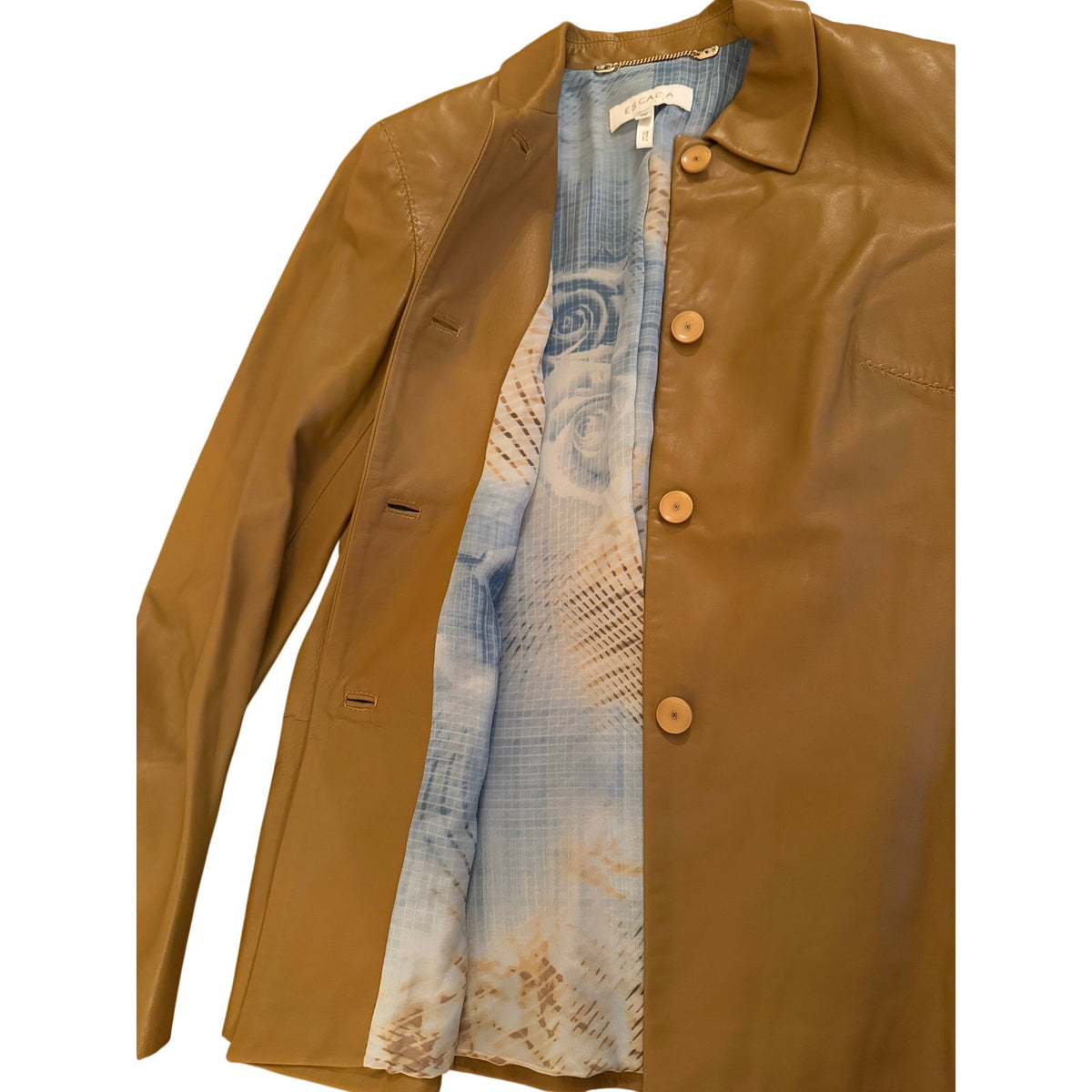 Escada Camel Lambskin Leather Blazer EU 38 / US 8