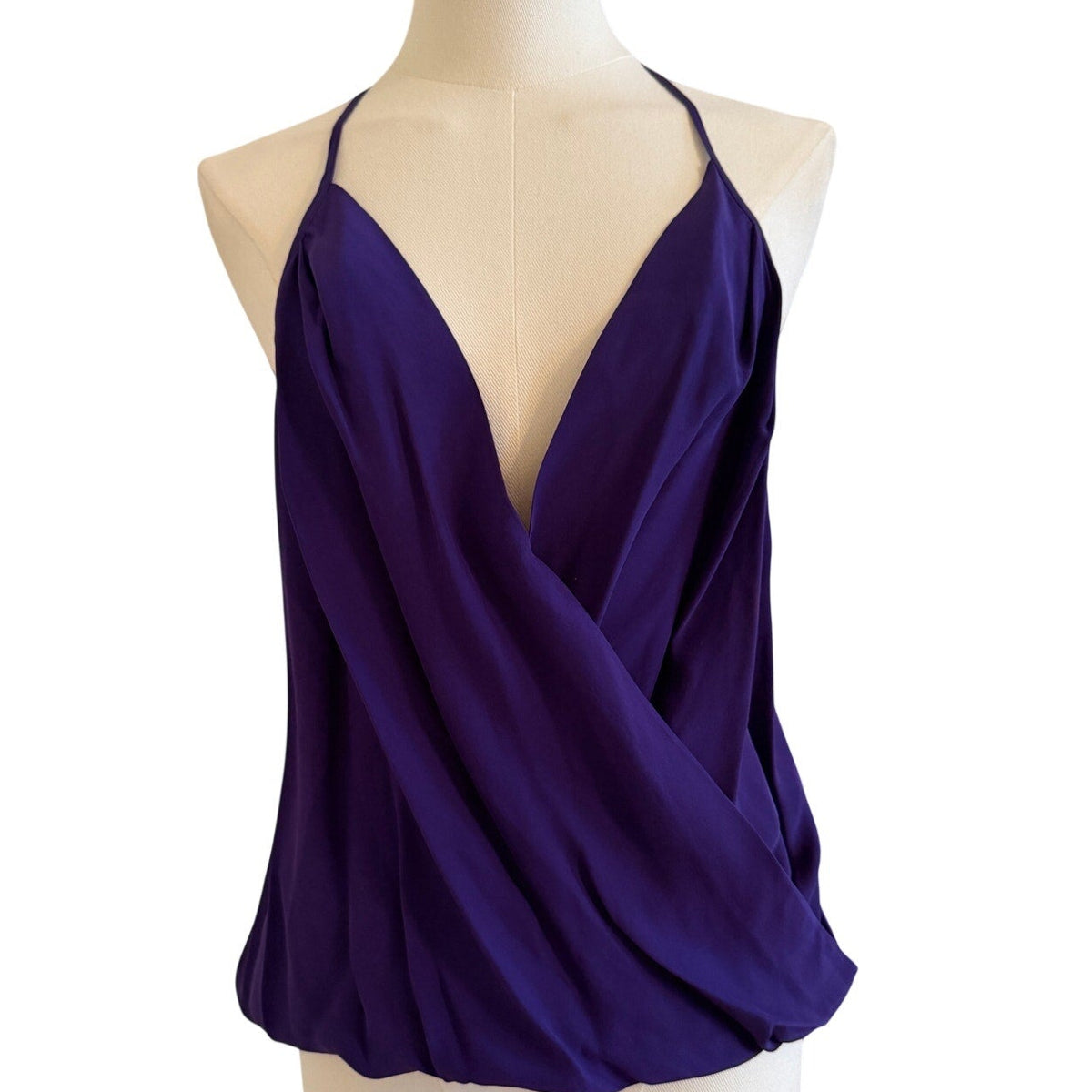 Amanda Uprichard Purple Halter Blouse M