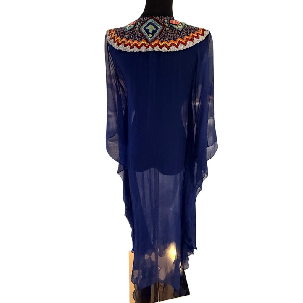 Pia Pauro Navy Blue Kaftan Dress Size S