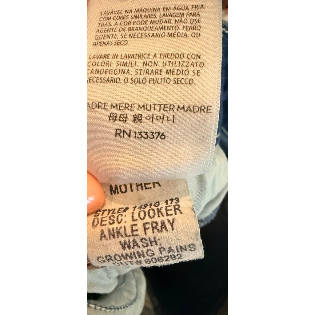 Mother Medium Wash The Looker Ankle Fray Skinny Jeans Size 26
