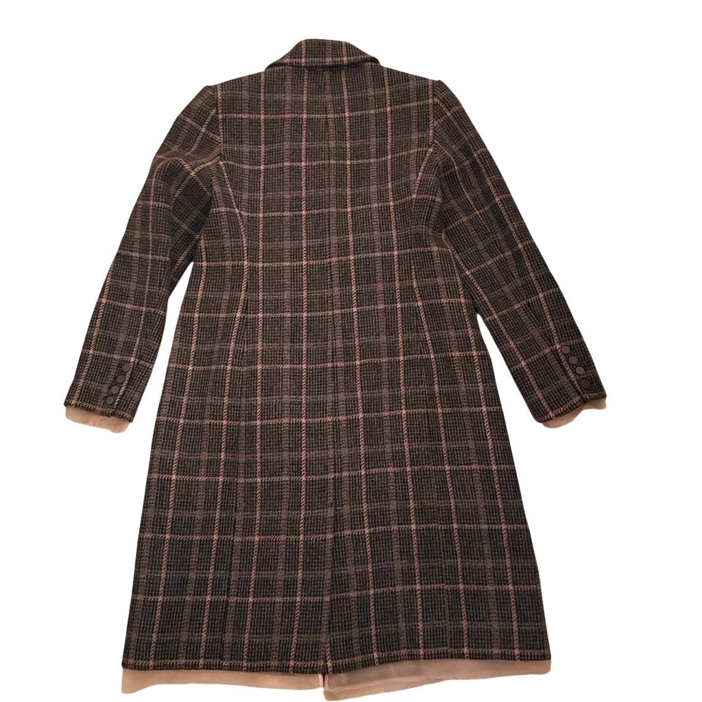 LoveShackFancy Plaid Double-Breasted Wool Coat – Large