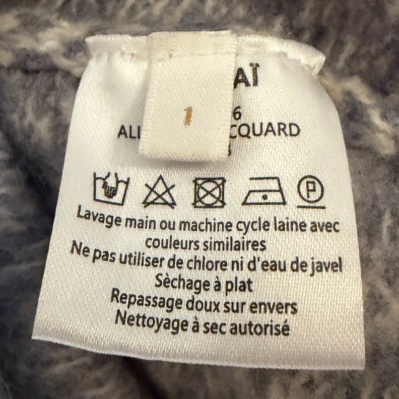 Kookaï Alice Jacquard Crewneck Sweater Blue Cream Sz 1/XS-S
