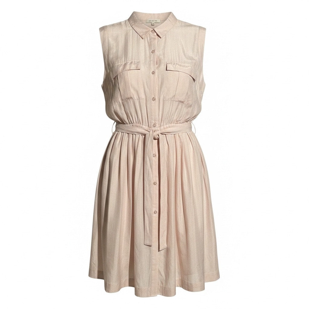 Anthroplogie Moulinette Soeurs Light Pink Sleeveless Pleated Dress L