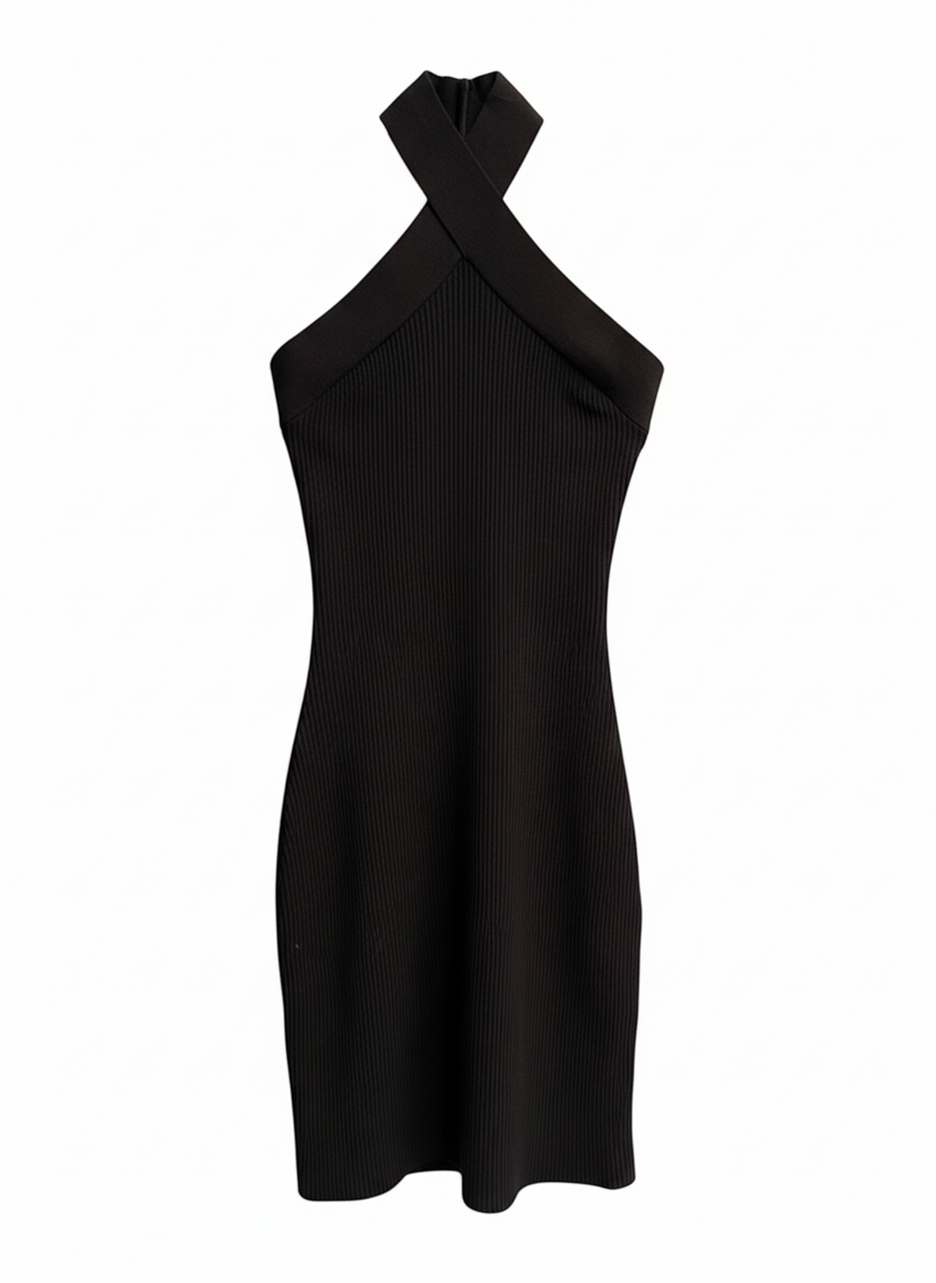Babaton Ribbed Halter Neck Black Bodycon Dress - XXS - Image 3