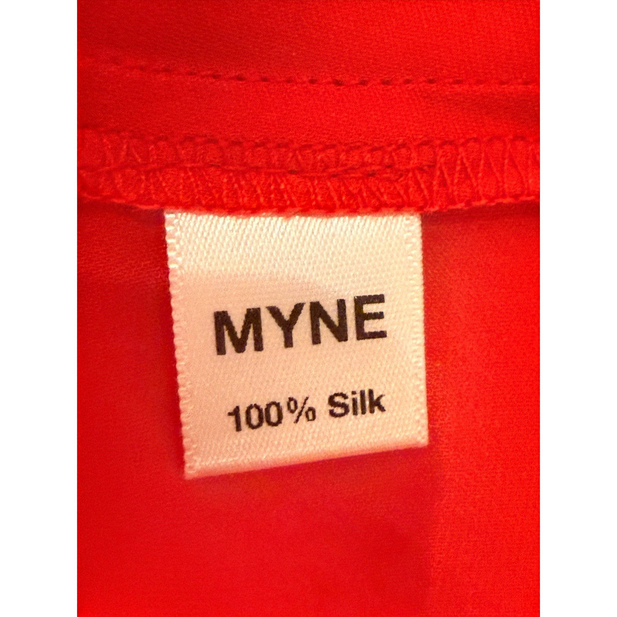 Bailey Grace Closet Concierge MYNE red 100% silk camisole clothing label tag