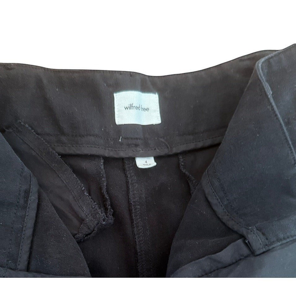 Bailey Grace Closet Concierge Wilfred Free black cotton flannel cargo pants size 4 interior label detail