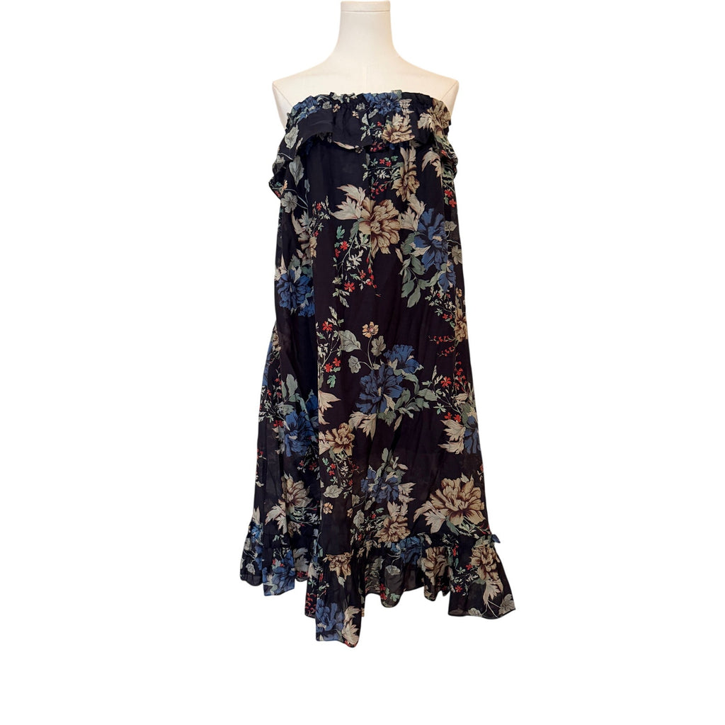 N / Nicholas Dress Navy Floral Cotton Silk Blend - US 6