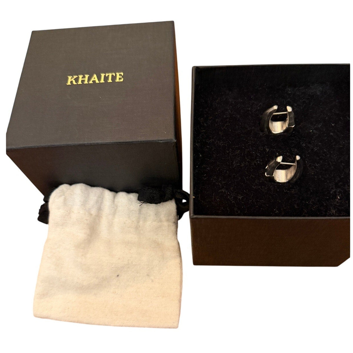 Khaite Silver Olivia Small Hoop Earrings Palladium-Plated Brass