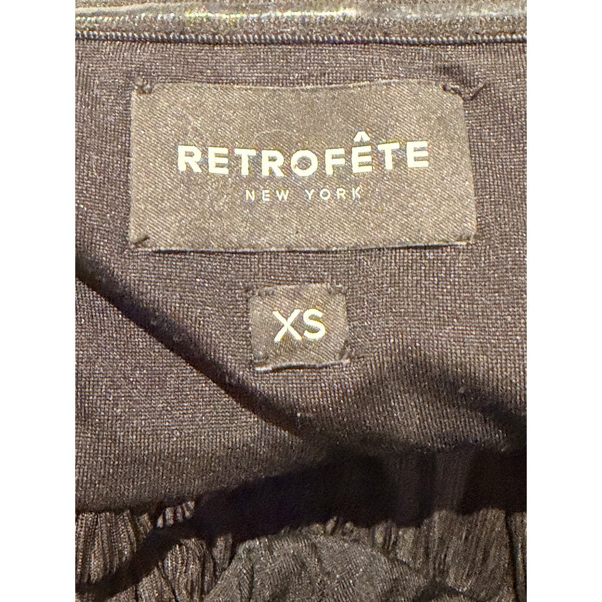 Retrofête Zoa Strapless Metallic Lamé Maxi Gown Black XS