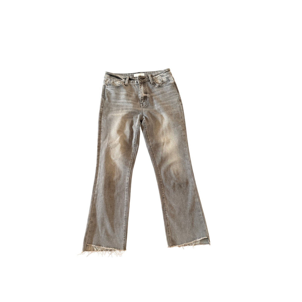 Vervet Los Angeles Grey Jeans Straight w/Fringe - 28