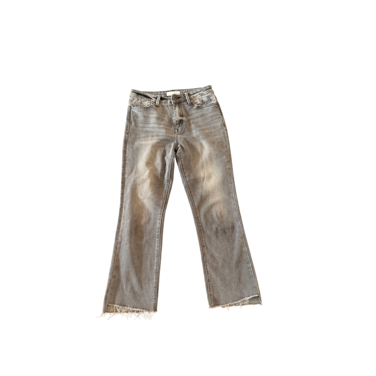 Vervet Los Angeles Grey Jeans Straight w/Fringe - 28