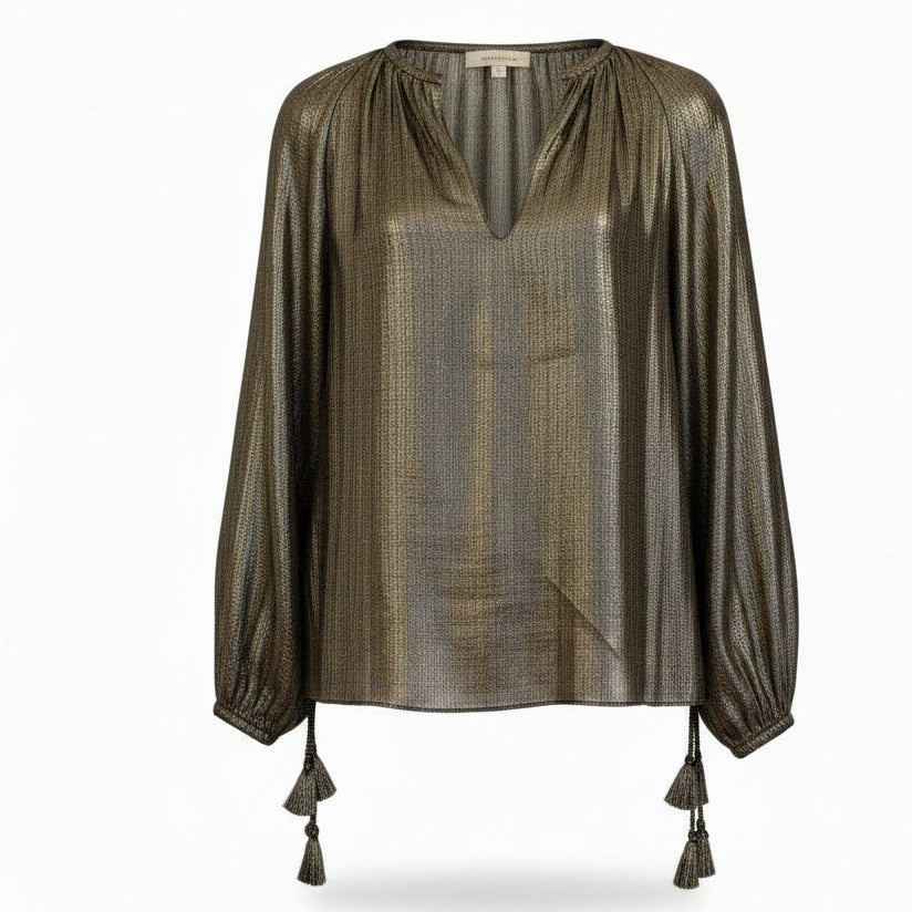Derek Lam 10 Crosby Metallic Helena Blouse Size 2